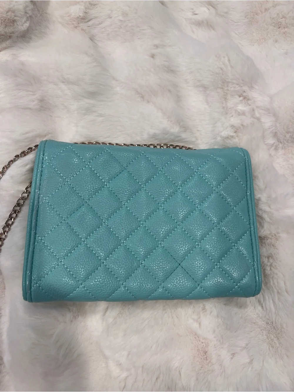 Quilted Mint Crossbody Chain Clutch - Women